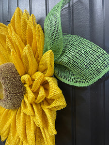 Yellow Sunflower Wreath by KatsCreationsNMore