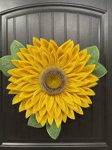 Yellow Sunflower Wreath by KatsCreationsNMore