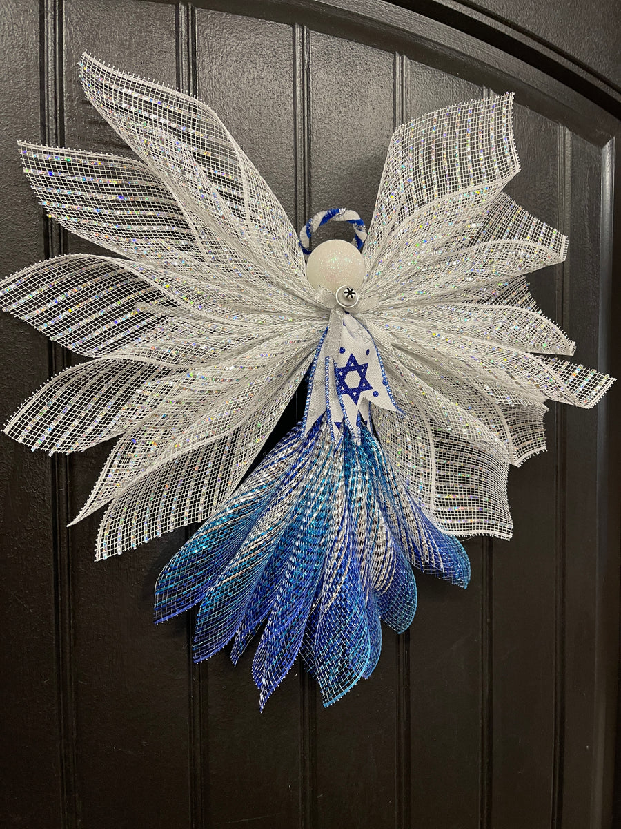 Israel Hanukkah Angel Tree Topper by KatsCreationsNMore