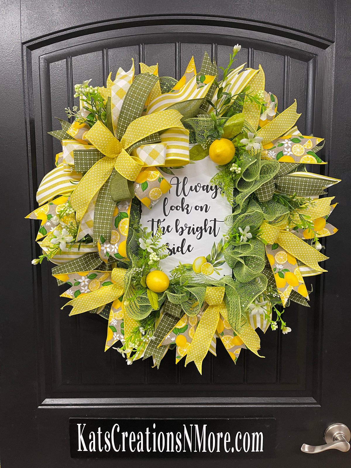 Summer Lemon Deco Mesh Wreath, Lemon Front Door Wreath, Bright Side Wreath, Summer Door Decor, Yellow Lemon Wreath, Always Look On The Bright Side Lemon Deco Mesh Wreath, KatsCreationsNMore
