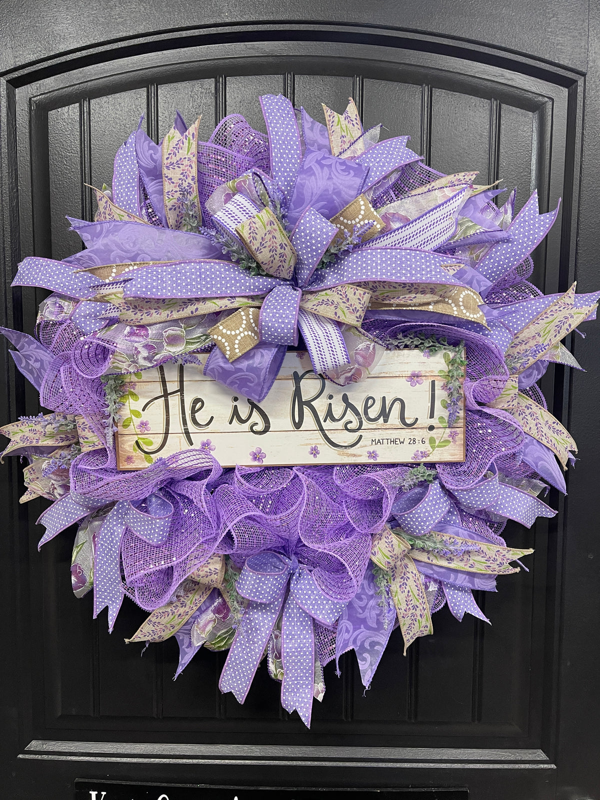 He is Risen Wreath, Religious Spring Front Door Decor, KatsCreationsNMore