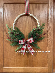 Set of 2 Mini Beaded Christmas Wreaths by KatsCreationsNMore