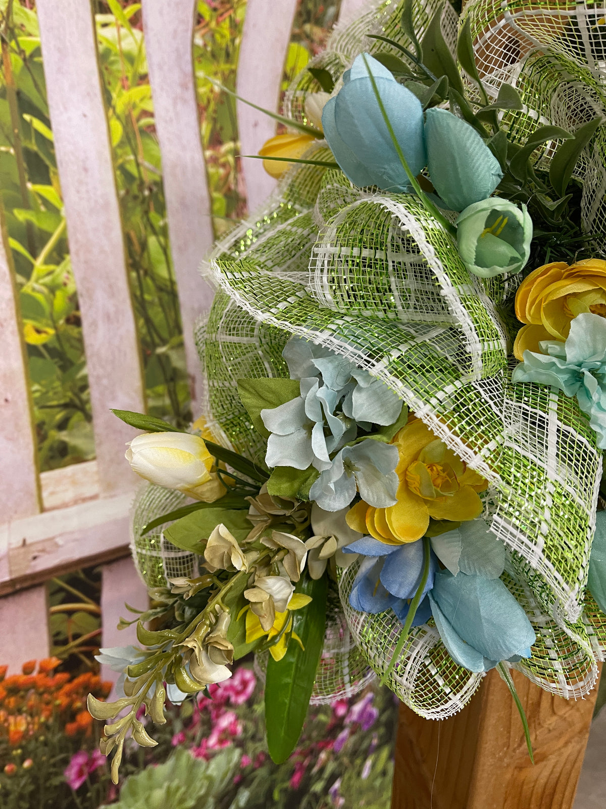Spring Floral Mailbox Swag, Easter Centerpiece, Seasonal Home Decor, KatsCreationsNMore