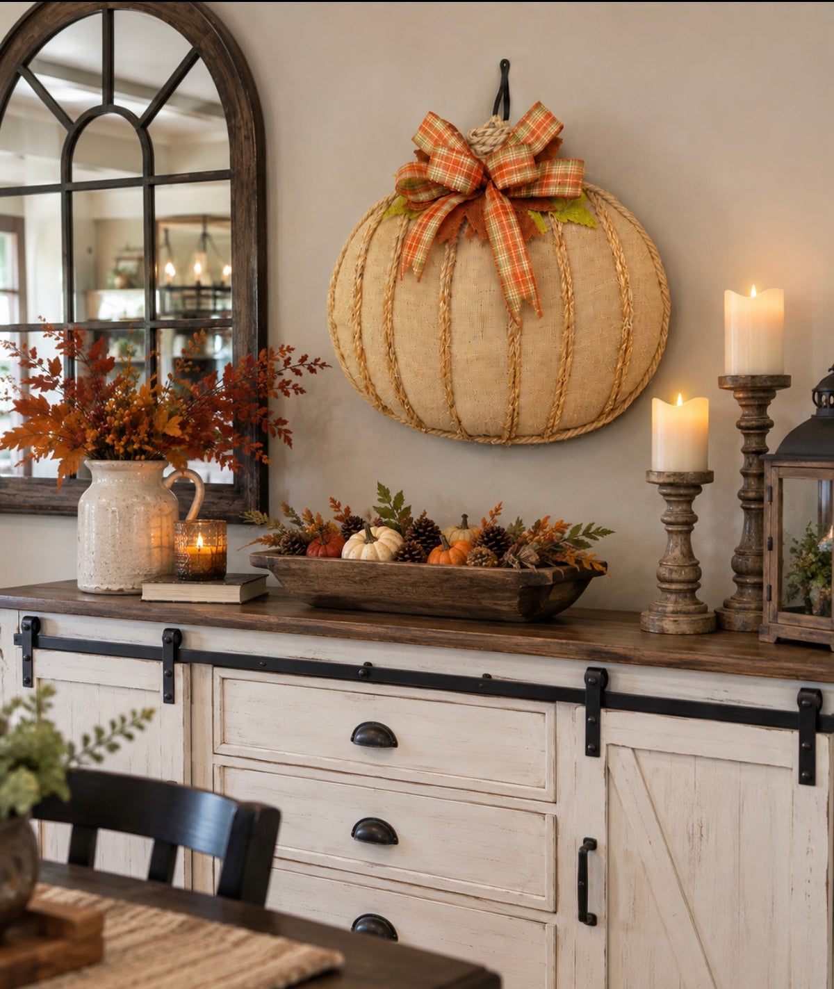 Rustic Fall Burlap Pumpkin Wreath, KatsCreationsNMore