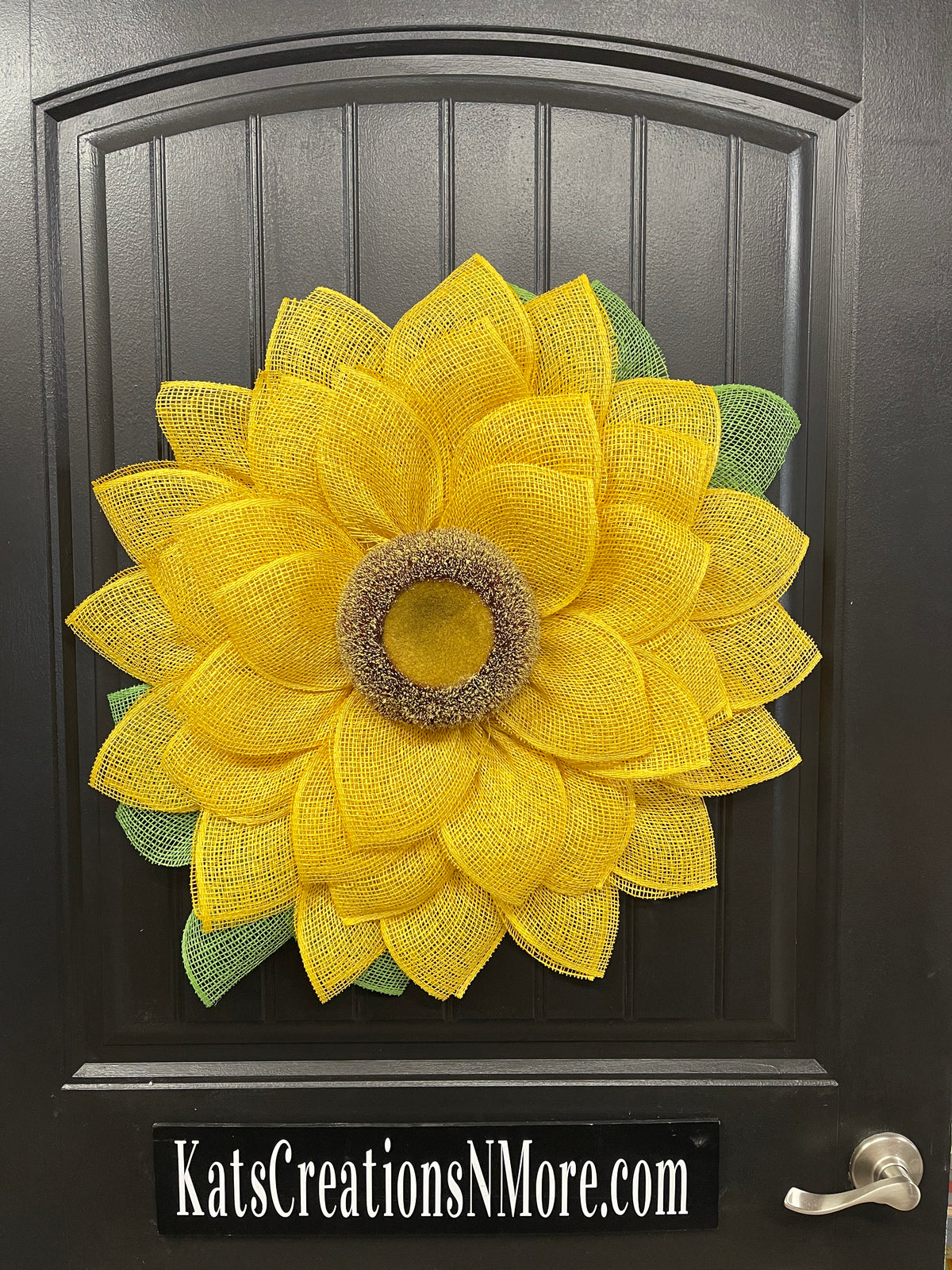 Spring Sunflower Wreath, Floral Front Door Decor, KatsCreationsNMore