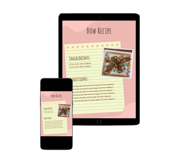 Bow Recipe PDF download shown on tablet and phone