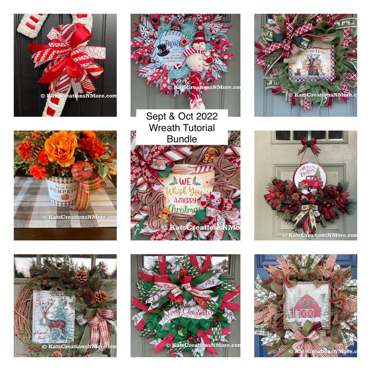 September and October 2022 Wreath Bundle Tutorial - Instant Download!