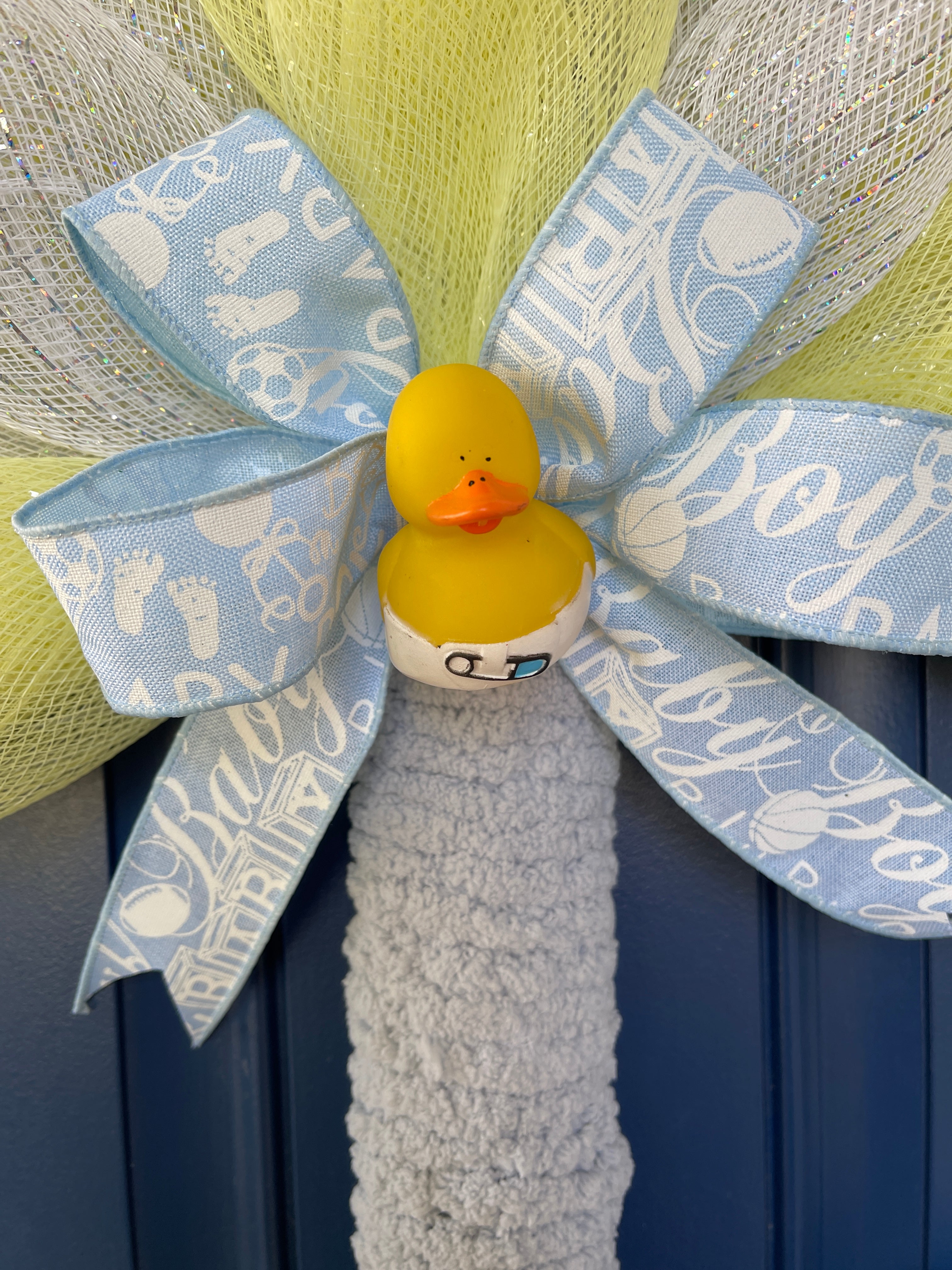 Rubber Duck for Baby Boy Shower Wreath