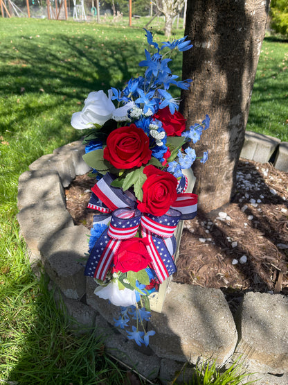 Patriotic Floral Lantern Swag