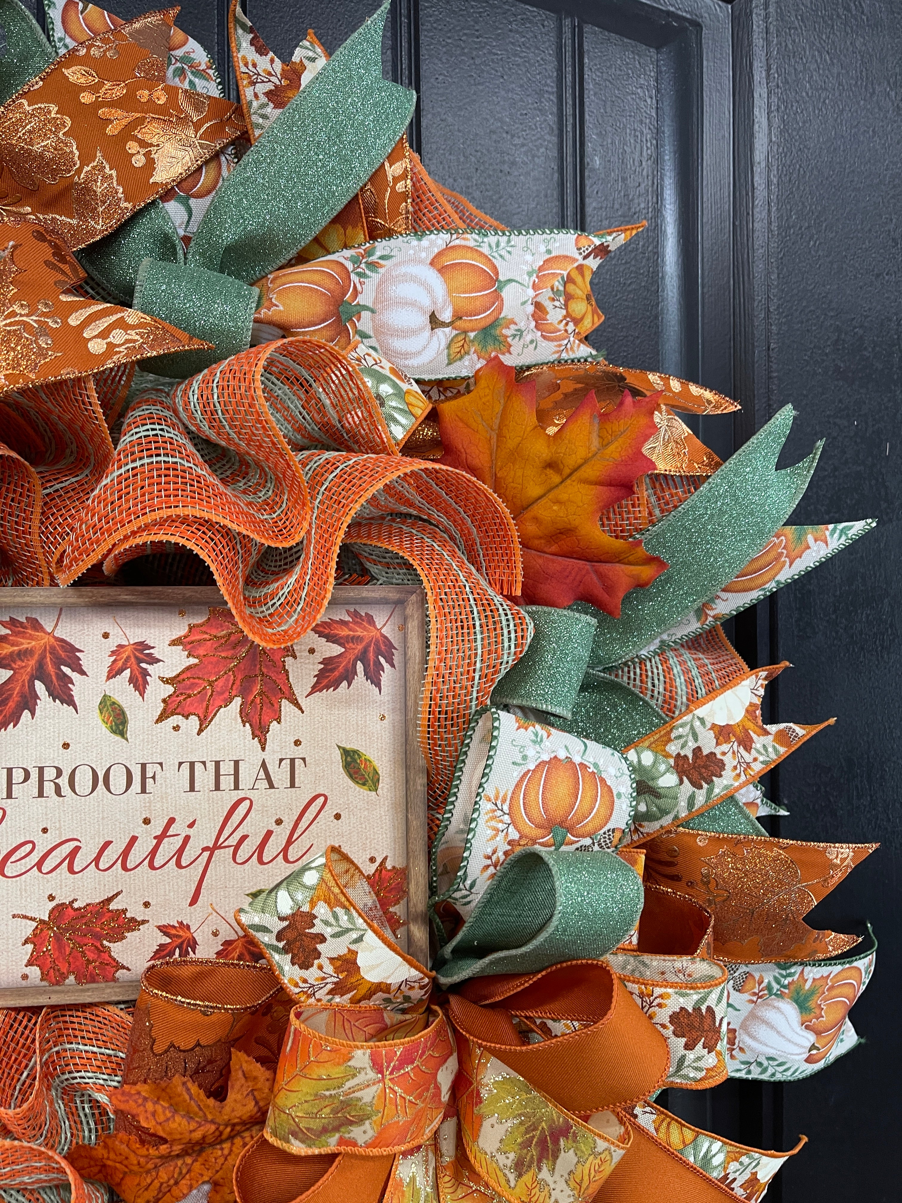 Fall Leaves Wreath,Autumn Front Door Decor,KatsCreationsNMore