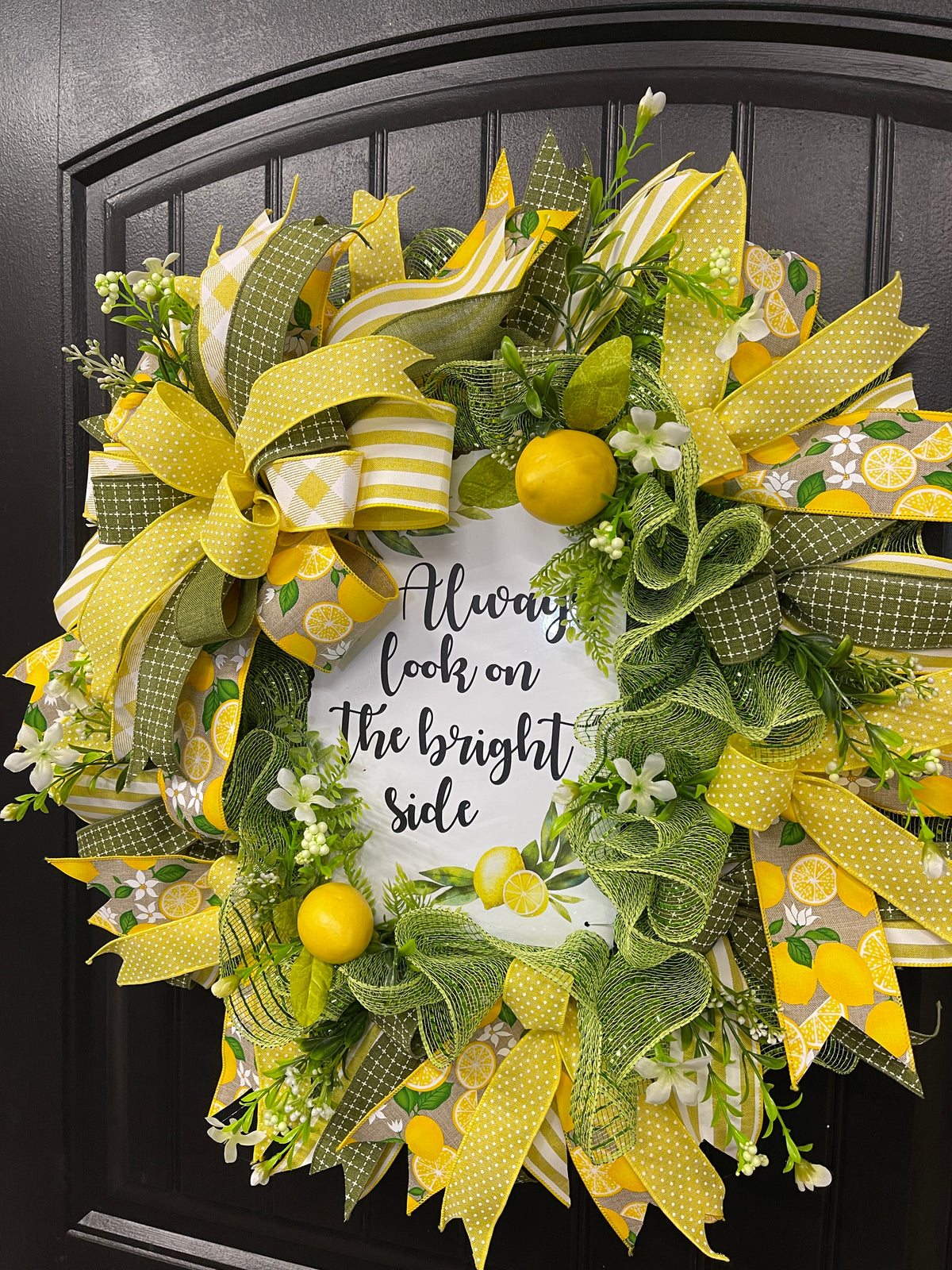 Summer Lemon Deco Mesh Wreath, Lemon Front Door Wreath, Bright Side Wreath, Summer Door Decor, Yellow Lemon Wreath, Always Look On The Bright Side Lemon Deco Mesh Wreath, KatsCreationsNMore