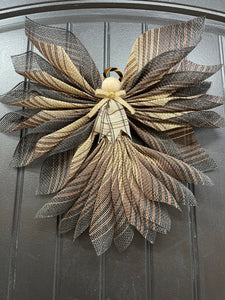 2023 Fall Country Burlap Chocolate Angel Tree Topper by KatsCreationsNMore