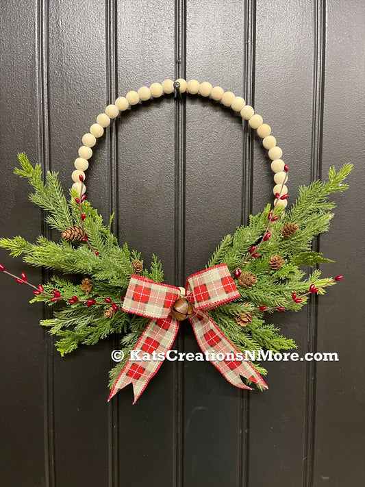 Set of 2 Mini Beaded Christmas Wreaths by KatsCreationsNMore