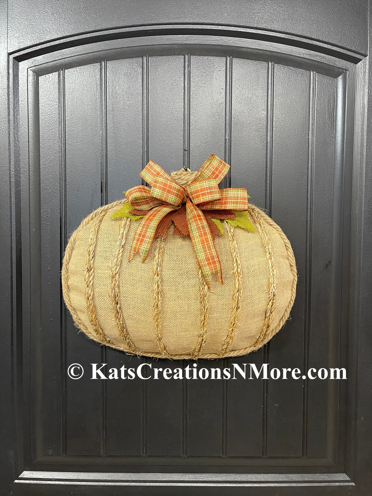Rustic Fall Burlap Pumpkin Wreath, KatsCreationsNMore