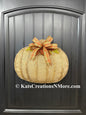 Rustic Fall Burlap Pumpkin Wreath, KatsCreationsNMore