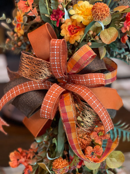 Fall Lantern Swag, Autumn Floral Swag, Fall Lantern Decor, Orange Fall Decor, Thanksgiving Table Decor, Fall Centerpiece