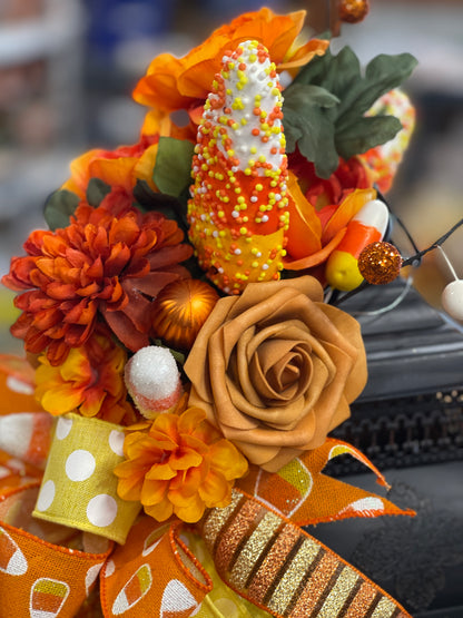Candy Corn Lantern Swag, Halloween Table Runner, KatsCreationsNMore