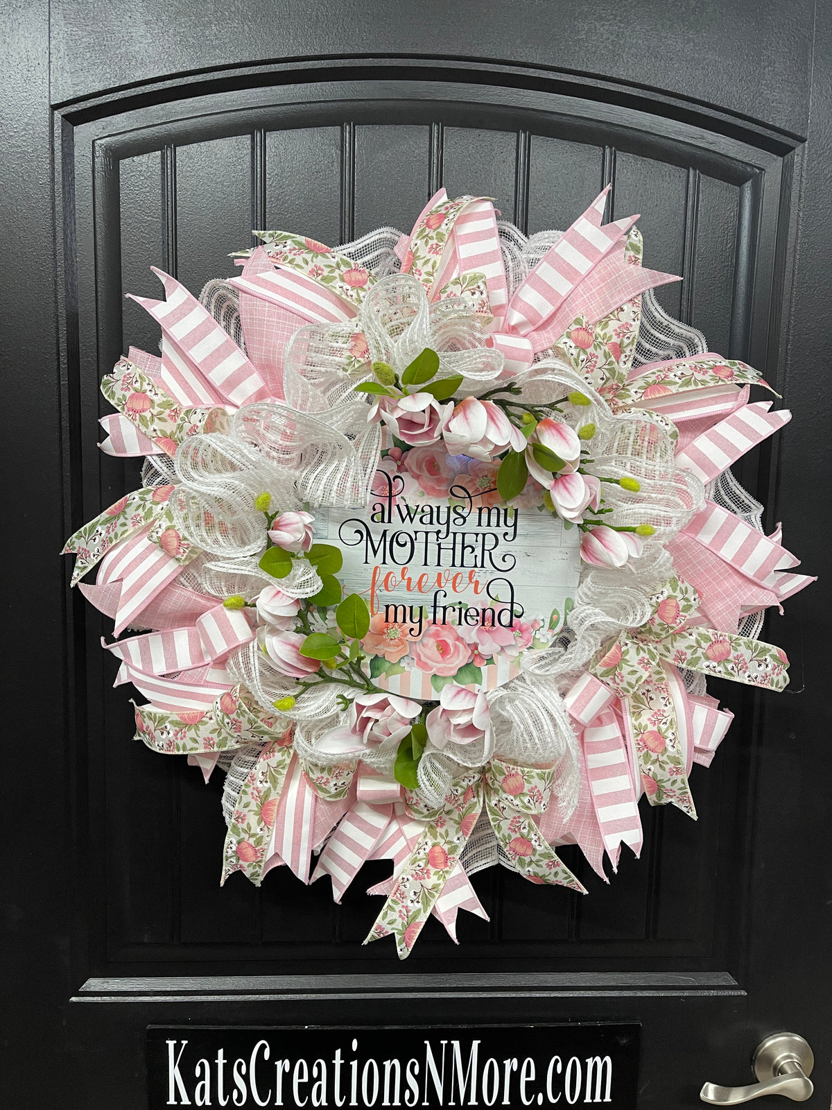 Magnolia Floral Mothers Day Wreath, Everyday Front Door Decor, KatsCreationsNMore, Gift for Mom