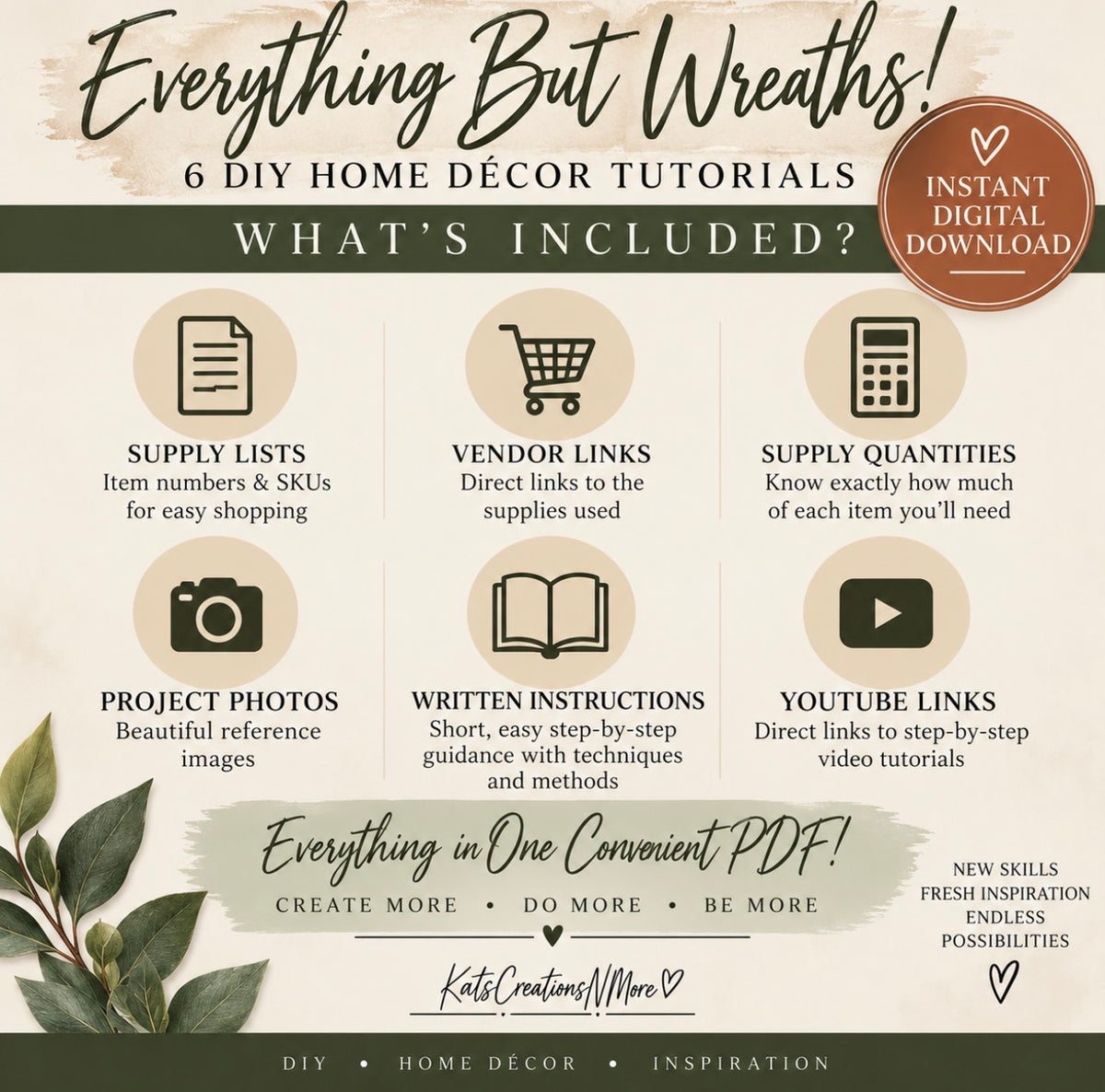 Everything But Wreaths | 6 DIY Home Decor Video Tutorials Digital Bundle