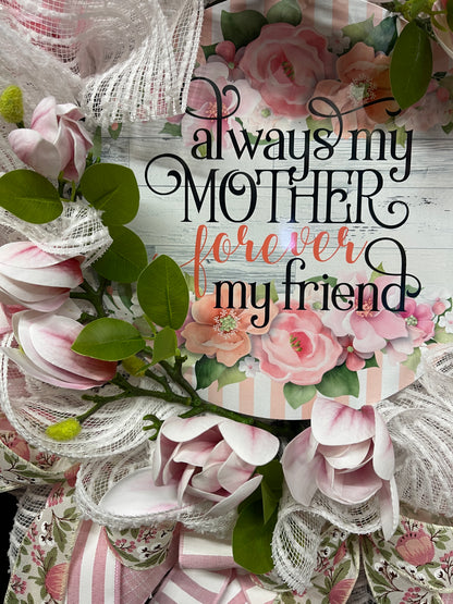 Magnolia Floral Mothers Day Wreath, Everyday Front Door Decor, KatsCreationsNMore, Gift for Mom