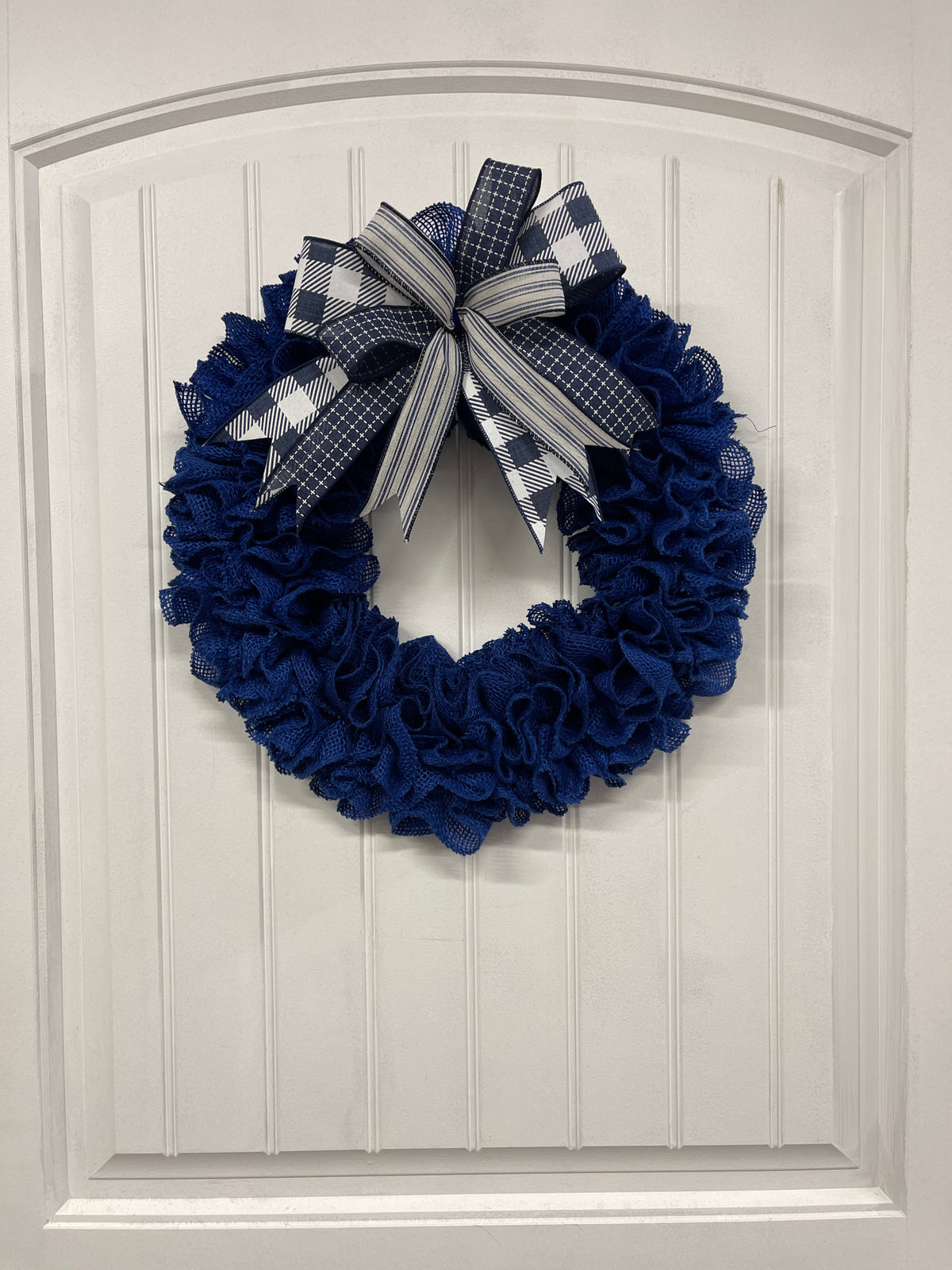 Primitive Country Burlap Wreath, Patriotic Holiday Front Door Decor, Everyday Wreath for Front Door, KatsCreationsNMore