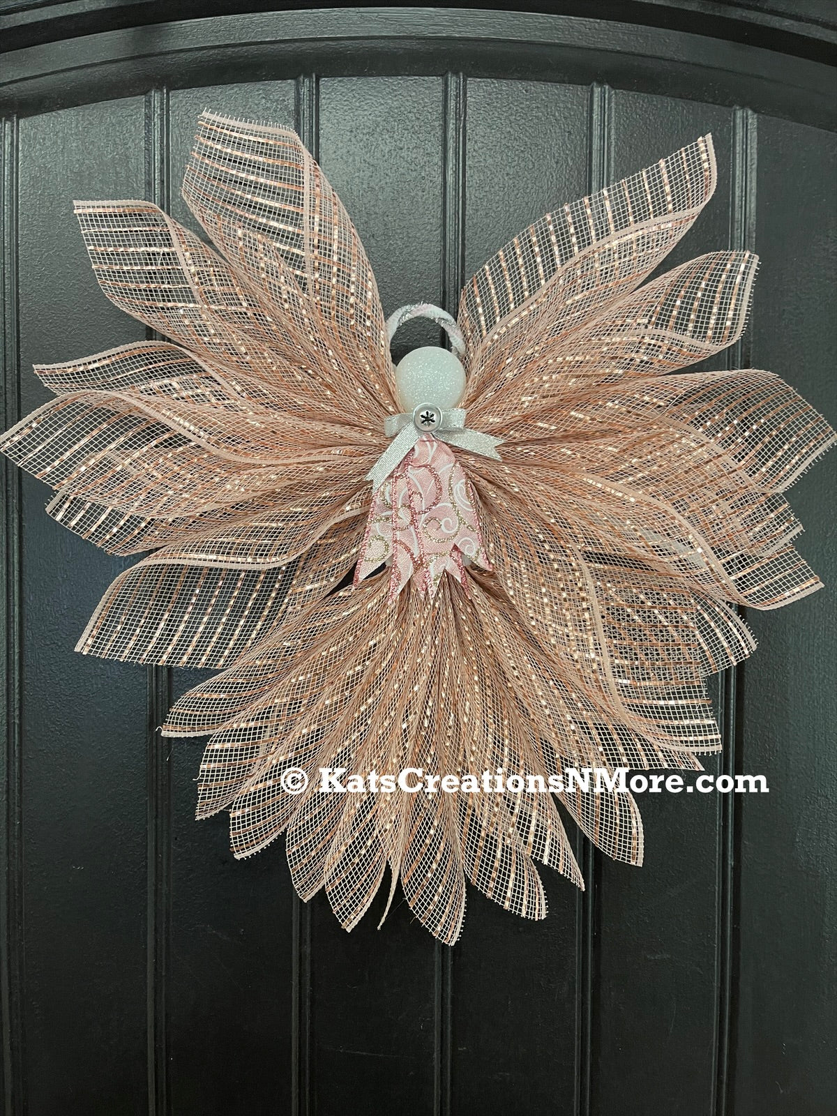 Rose Gold Angel Tree Topper, Christmas Angel Decor, Graveside Memorial, Guardian Prayer Angel Reminders, KatsCreationsNMore