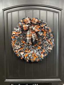 Nightmare Before Christmas Halloween Themed Rag Wreath, KatsCreationsNMore