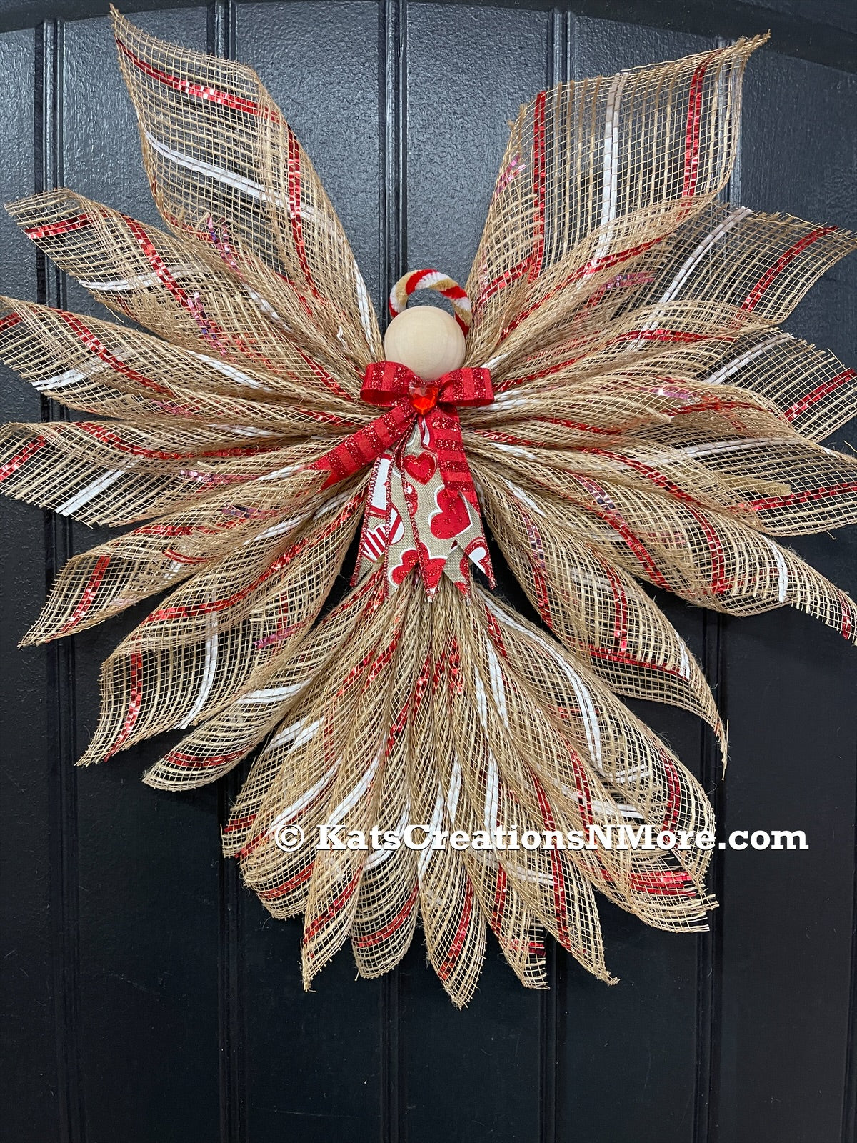 Valentine’s Day Country Angel Tree Topper, Graveside Memorial, KatsCreationsNMore