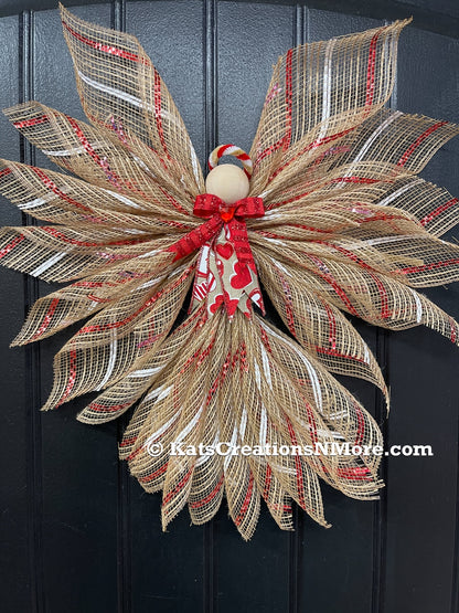 Valentine’s Day Country Angel Tree Topper, Graveside Memorial, KatsCreationsNMore