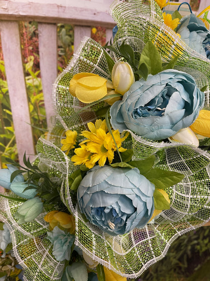Spring Floral Mailbox Swag, Easter Centerpiece, Seasonal Home Decor, KatsCreationsNMore