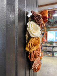 Fall Rose Heart Shaped Wreath, KatsCreationsNMore