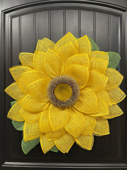 Spring Sunflower Wreath, Floral Front Door Decor, KatsCreationsNMore