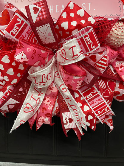 My Valentine Sweetheart St Wreath, Love Letter Front Door Decor, KatsCreationsNMore
