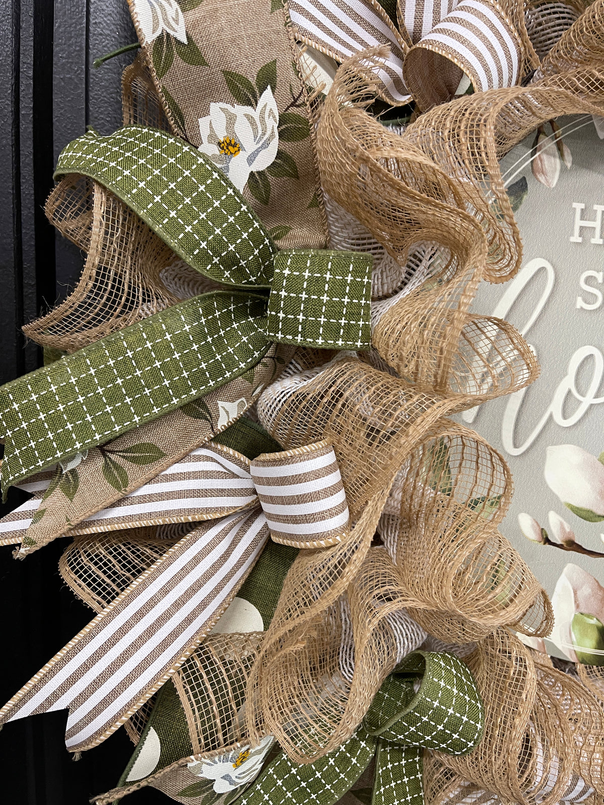 Magnolia Home Sweet Home Everyday Wreath, Southern Charm Front Door Decor, KatsCreationsNMore