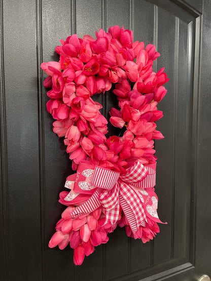 Breast Cancer Tulip Awareness Ribbon Wreath, KatsCreationsNMore