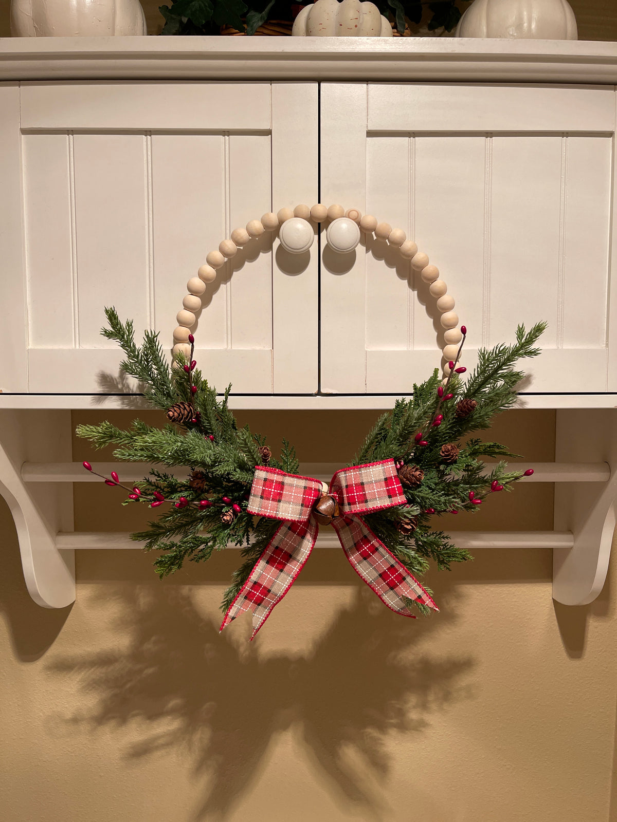 Set of 2 Mini Beaded Christmas Wreaths by KatsCreationsNMore