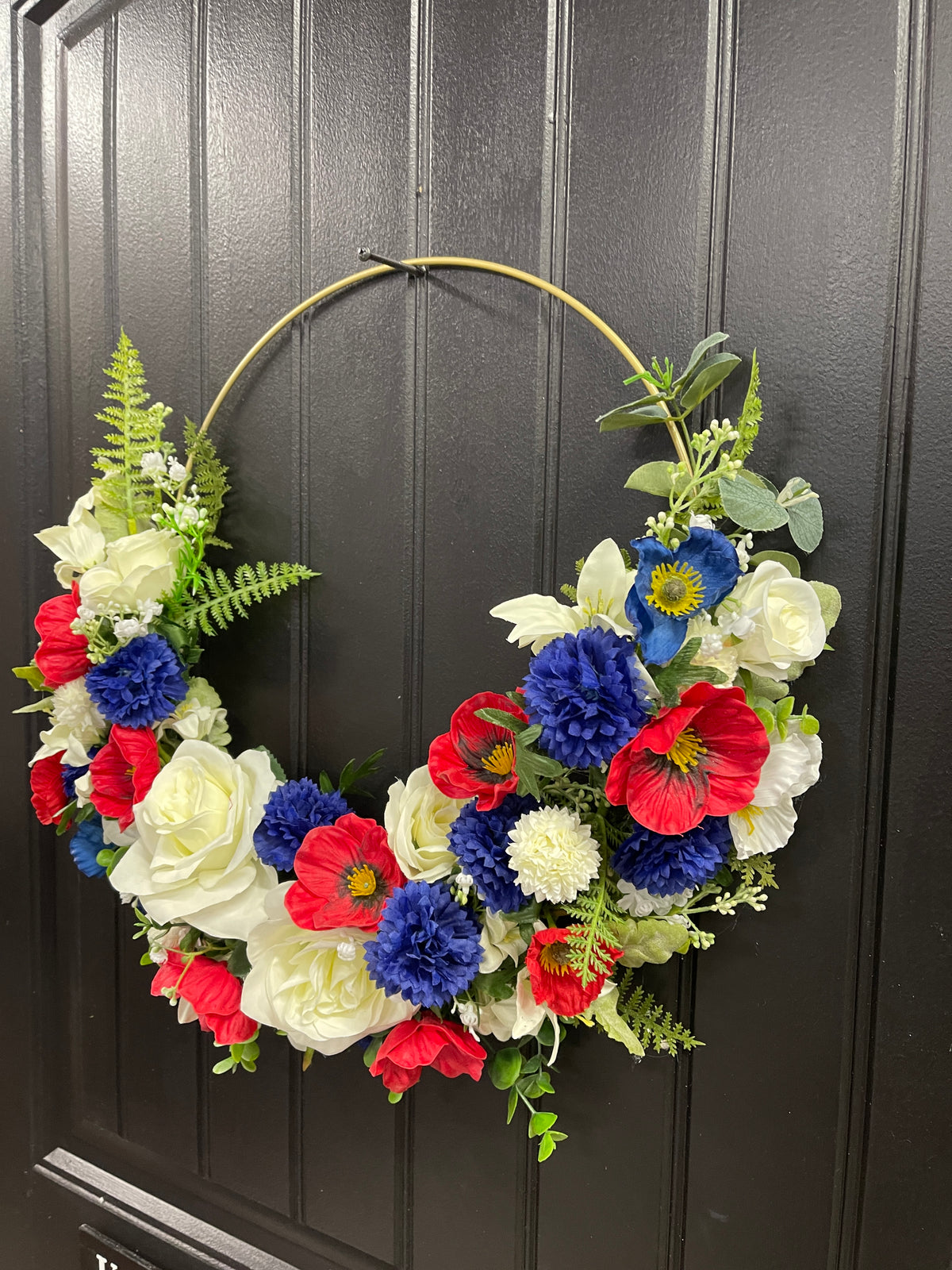 Patriotic Floral Hoop Wreath