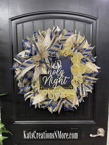 Oh Holy Night Nativity Wreath, Christmas Religious Front Door Decor, KatsCreationsNMore