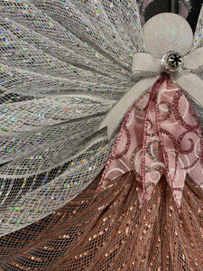 Rose Gold Christmas Angel Tree Topper, Guardian Angel, Graveside Memorial, KatsCreationsNMore