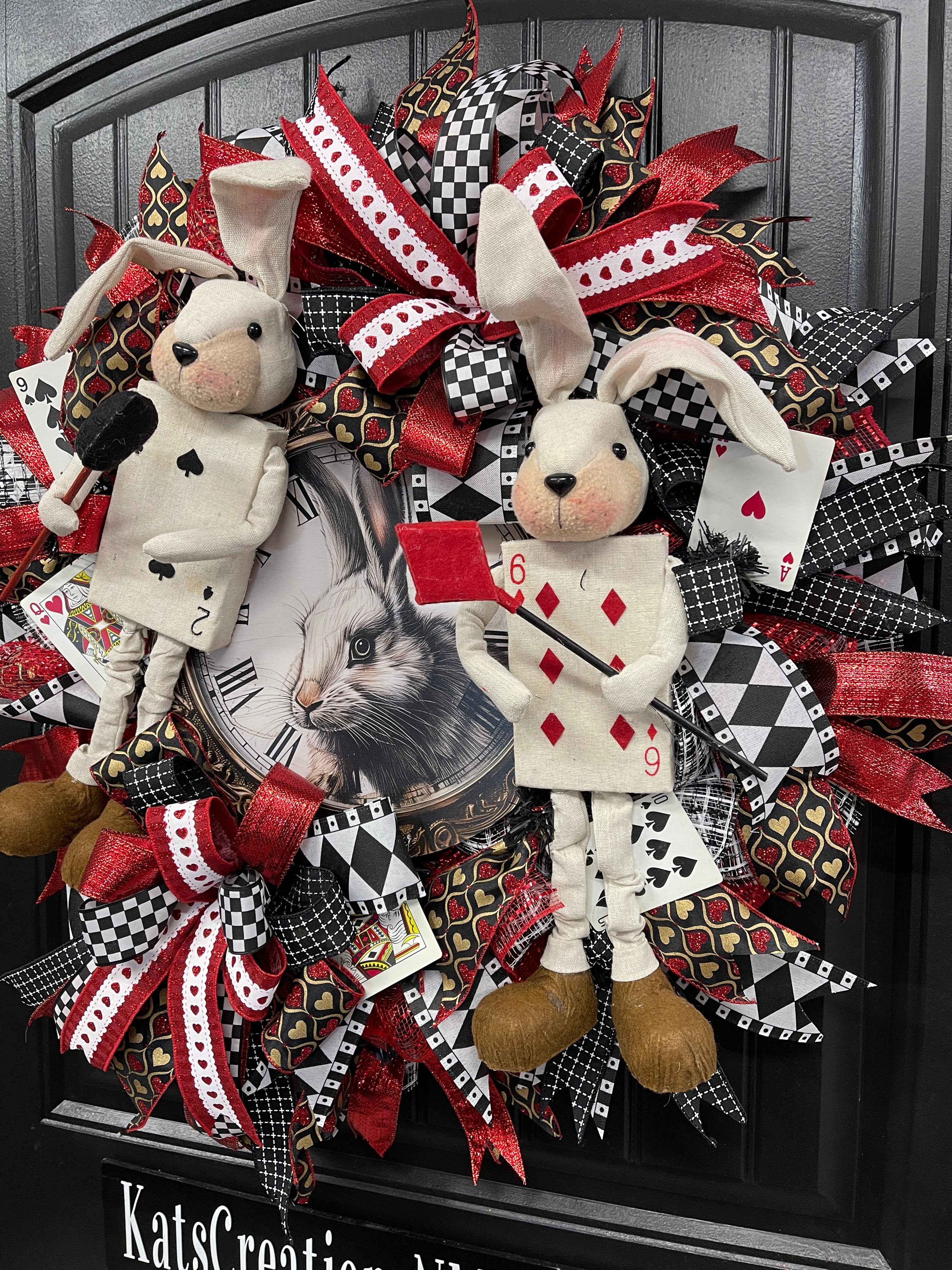 White Rabbits House of Cards Wreath, KatsCreationsNMore