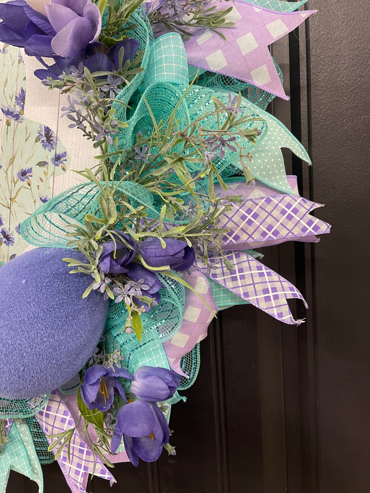 Flocked Bunny Easter Wreath