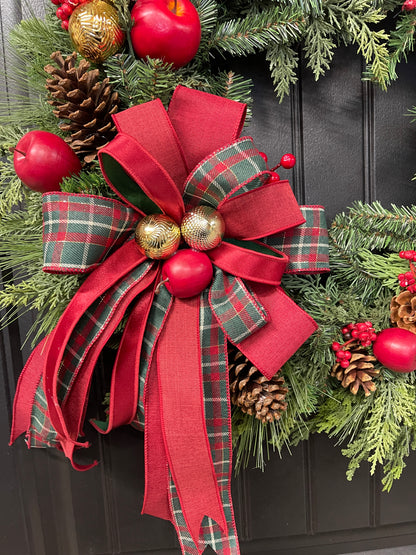 Christmas at the Orchard | 26-Inch Handmade Evergreen Christmas Wreath
