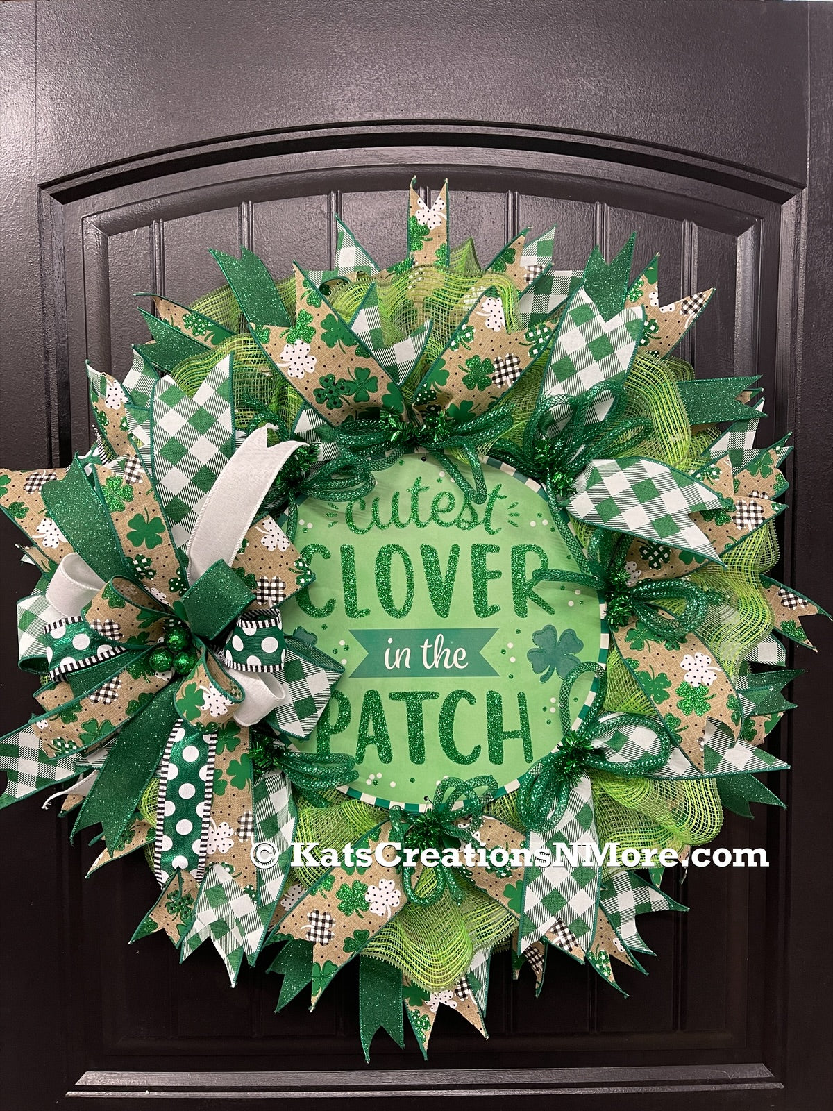 St. Patrick’s Day Wreath, Irish Shamrock Heritage Front Door Decor, KatsCreationsNMore, Cutest Clover in the Patch
