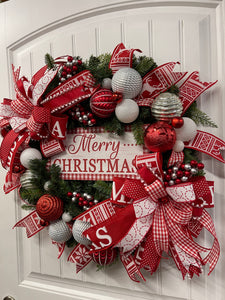 Merry Christmas Evergreen Wreath by KatscreationsNMore