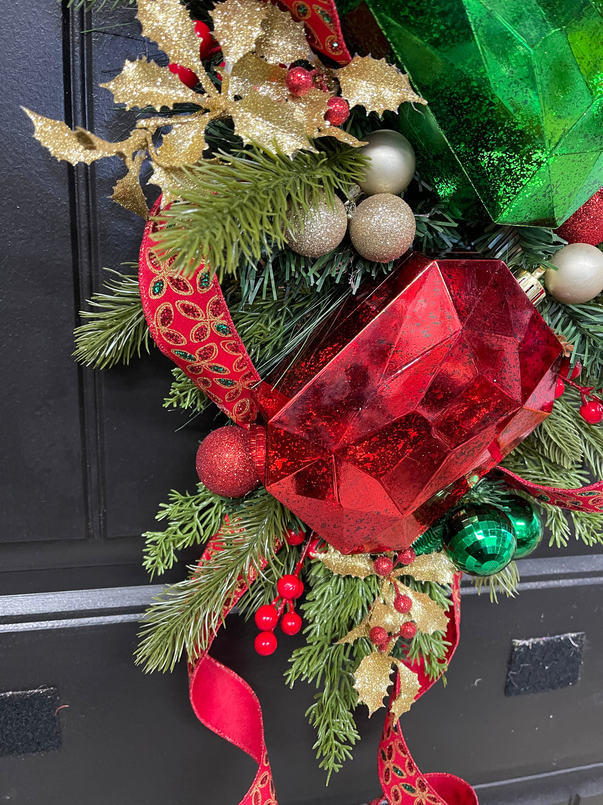 Antiques Jewel Christmas Swag, Victorian Elegant Holiday Door Decor, KatsCreationsNMore