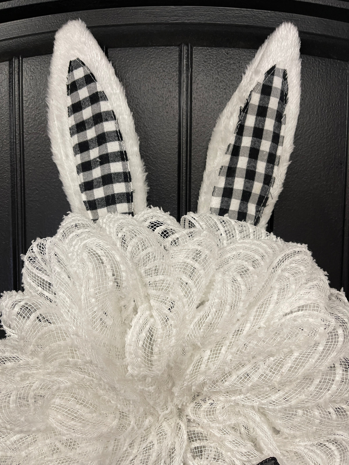 White Bunny Rabbit 2 Ways Wreath for Front Door, Spring Easter Everyday Decoration, KatsCreationsNMore
