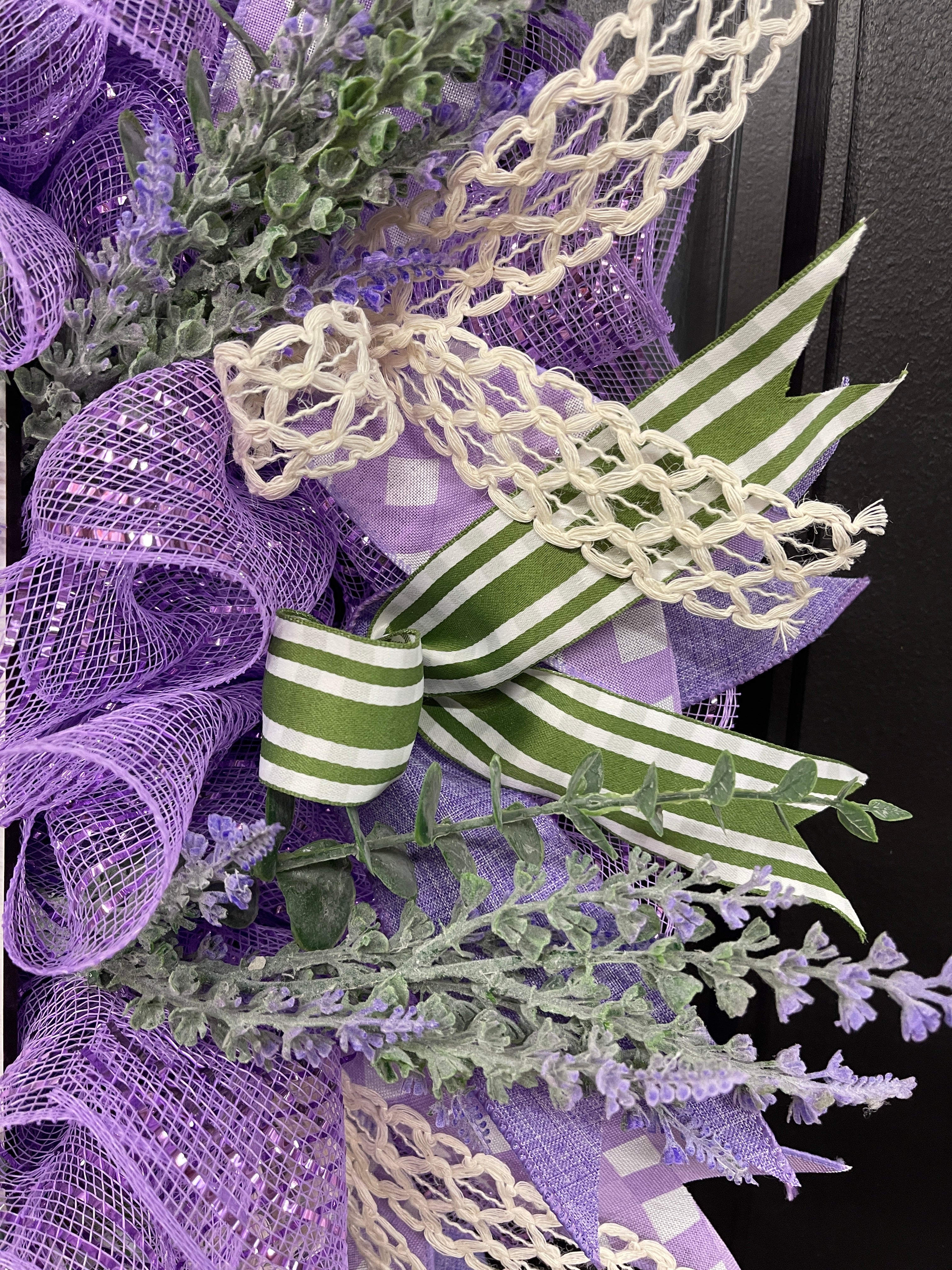 Lavender and Sage Welcome Wreath, Everyday Front Door Decor, KatsCreationsNMore