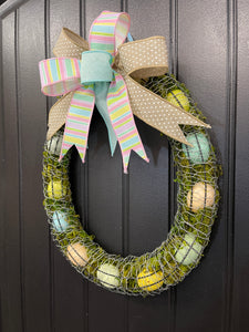 Spring Farmhouse Country Egg Wreath, Rustic Easter Wall Decor, KatsCreationsNMore