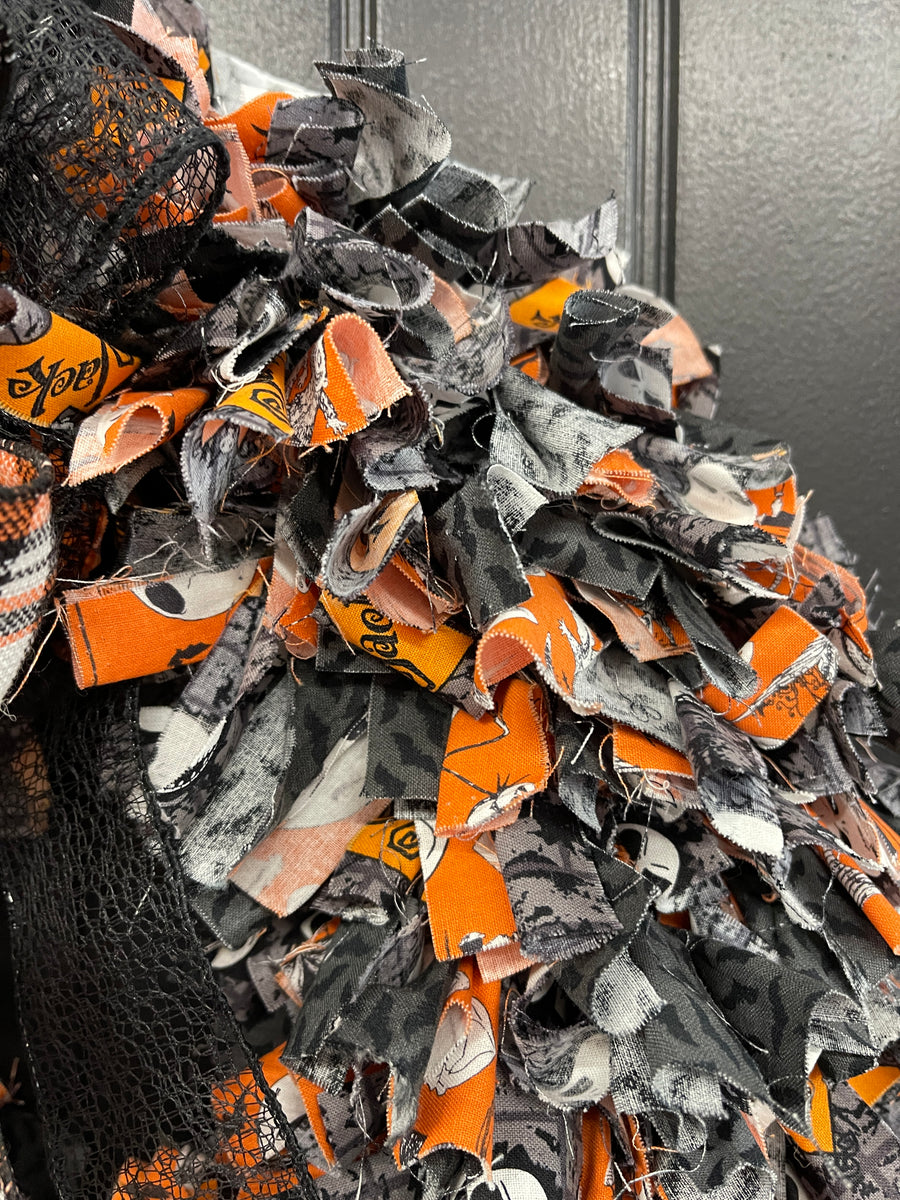 Nightmare Before Christmas Halloween Themed Rag Wreath, KatsCreationsN ...
