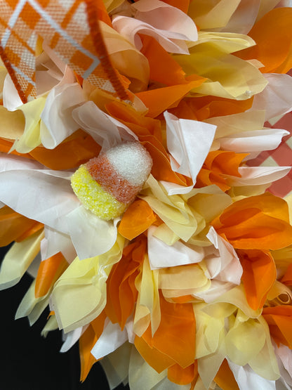Halloween Boo Ghost Candy Corn Wreath, KatsCreationsNMore